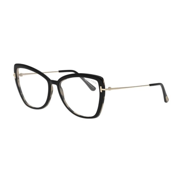NEW TOM FORD FT5882-B/S 005 EYEGLASSES TF5882-B 005 BLACK GOLD WOMEN BUTTERFLY - Picture 1 of 3